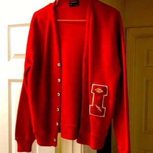 Vintage late 60s early 70s letterman’s sweater Imperial High Track Mgr letter .